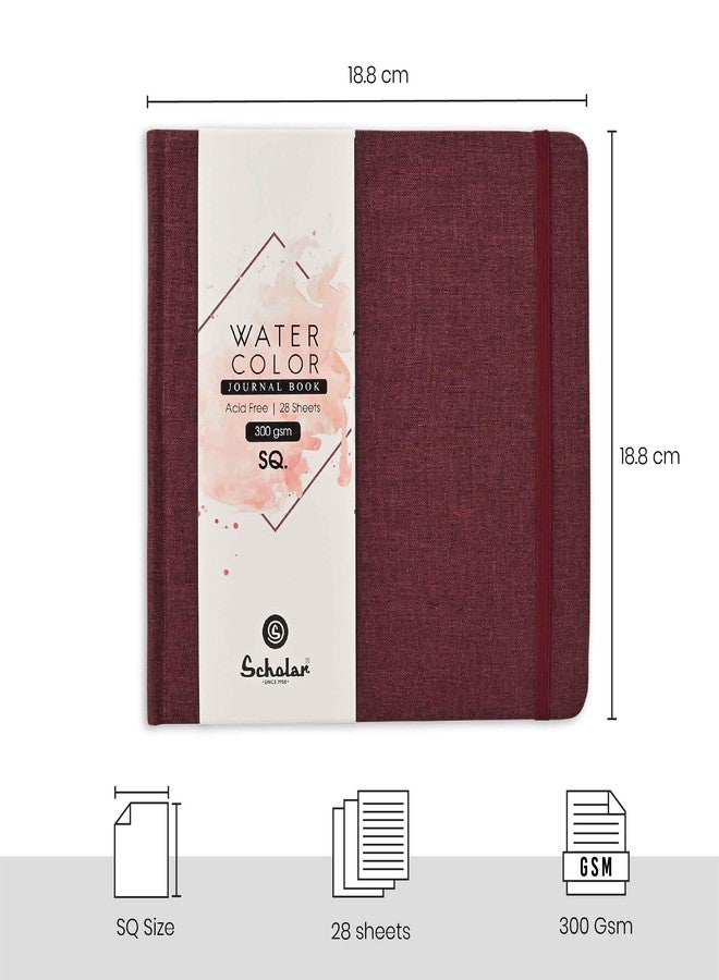 Scholar Watercolour Journal 300 GSM (SQ, Burgundy) - Image 2